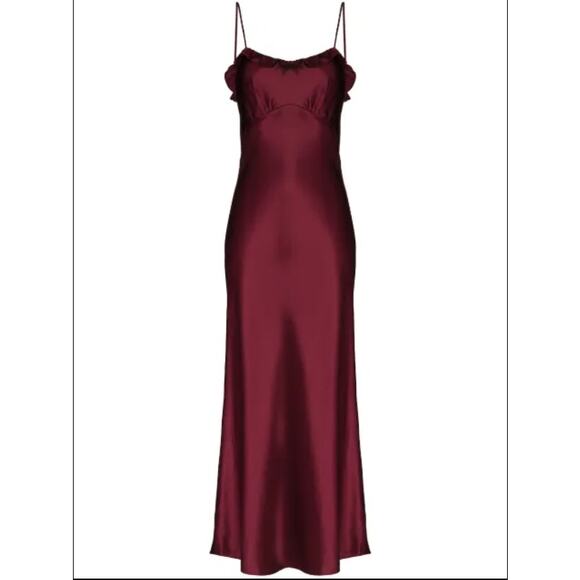 NWT Reformation Aribella Silk Slip Dress in Plum Midi Length Women’s Large - Picture 1 of 9